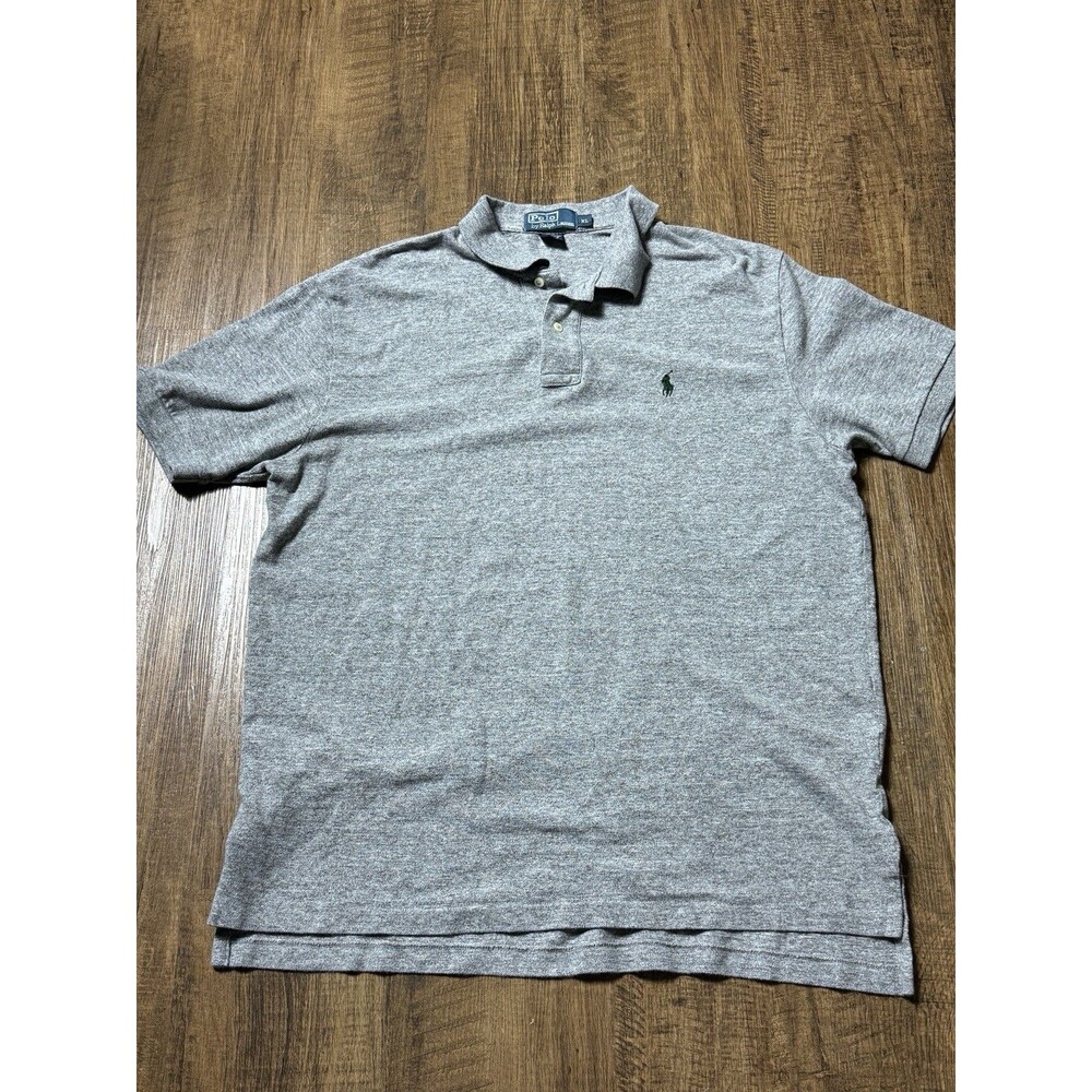 Polo Ralph Lauren Polo Shirt Mens XL Gray Pony Logo Cotton Embroidered EUC